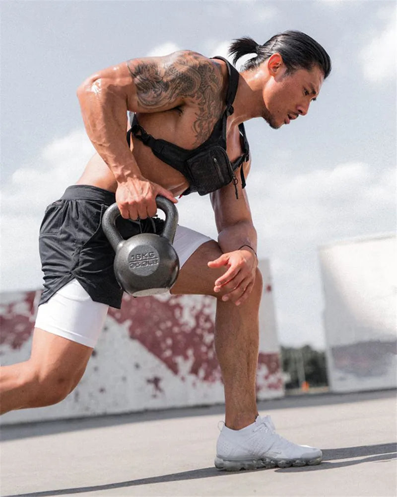Camo Running Shorts Men Gym Sports Shorts 2 In 1 Quick Dry Workout Training Gym Fitness Jogging Short Pants Summer Men Shorts